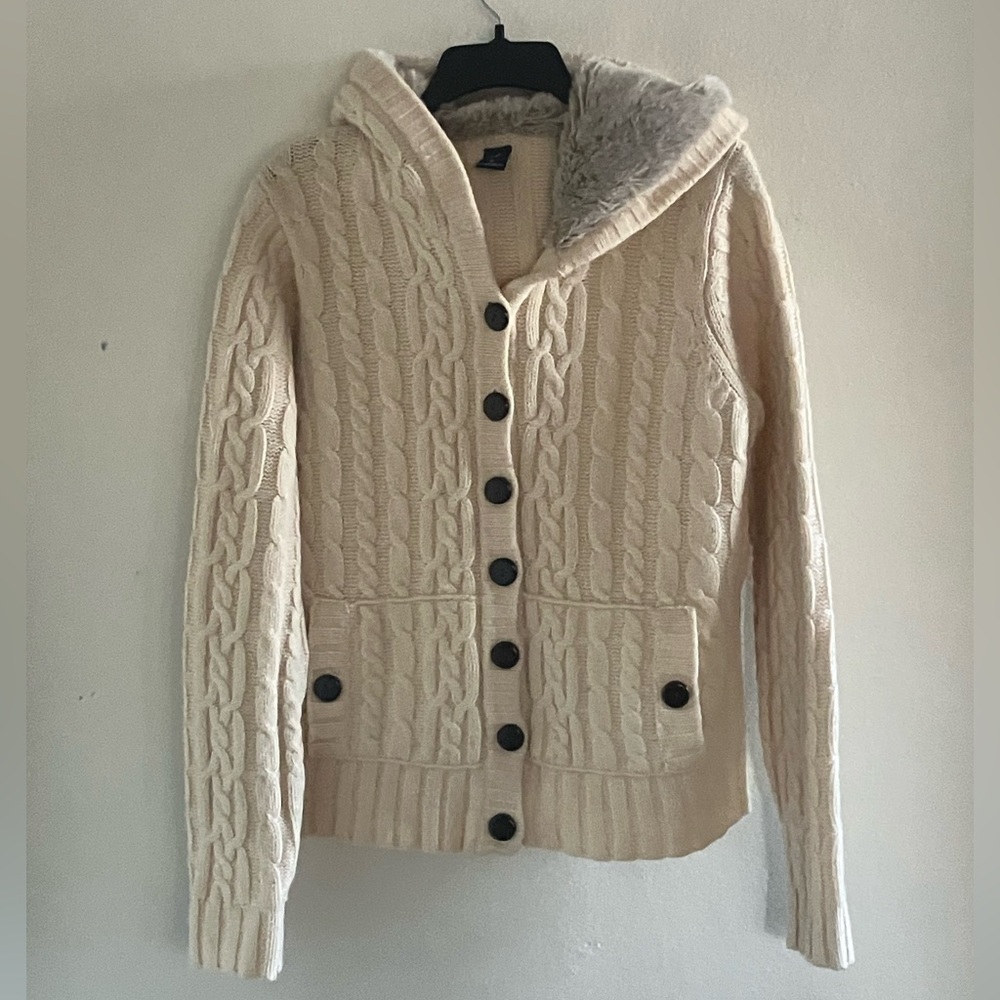 GAP cable knit hooded cardigan sz XL